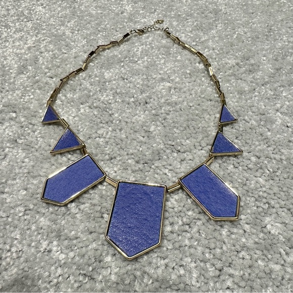 House of Harlow 1960 Blue Leather Cobalt Five Station Necklace - Picture 7 of 7